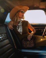 Handtooled Dannia Medium Purse - Distressed Brown