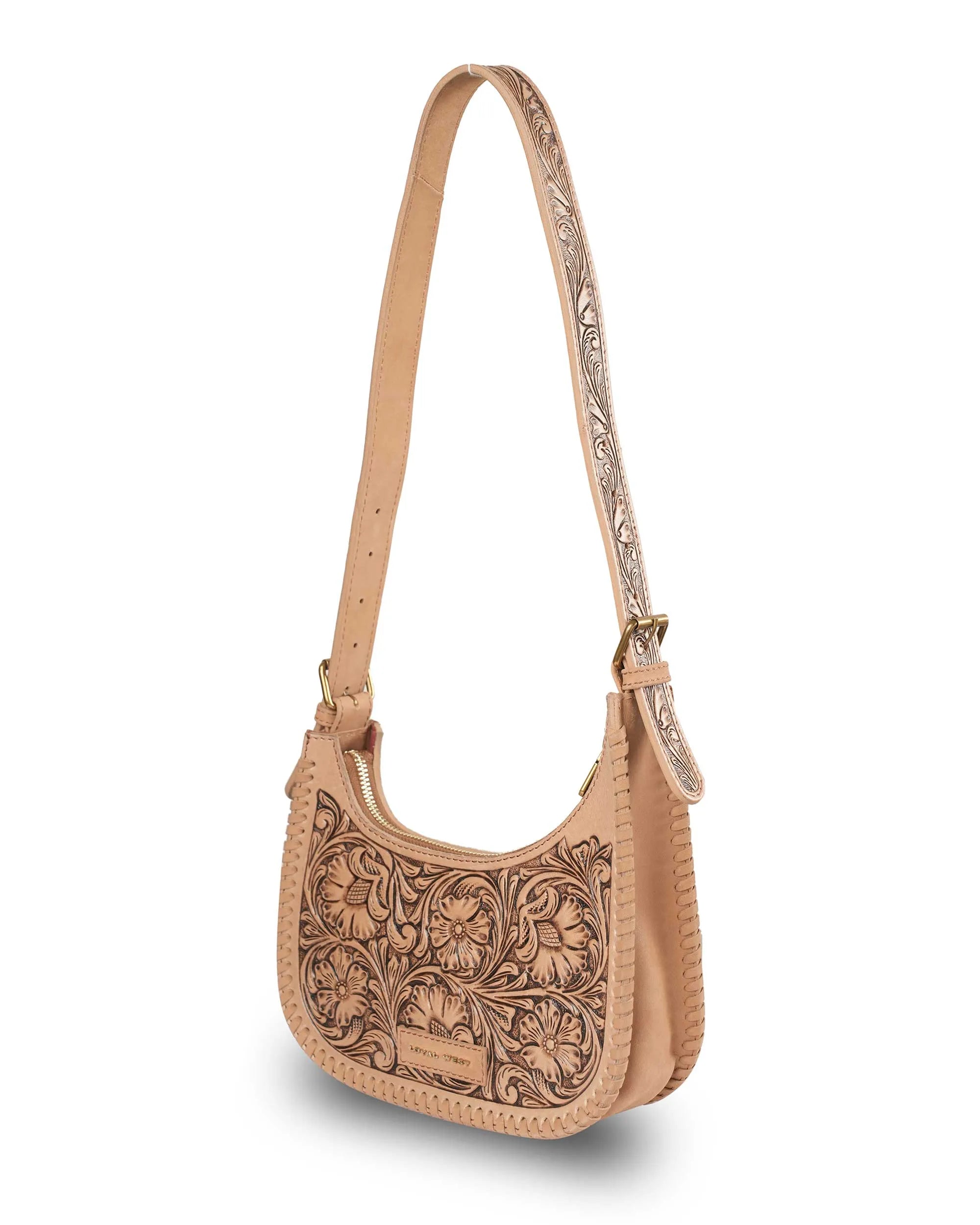 Handtooled Dannia Medium Purse - Slant Form