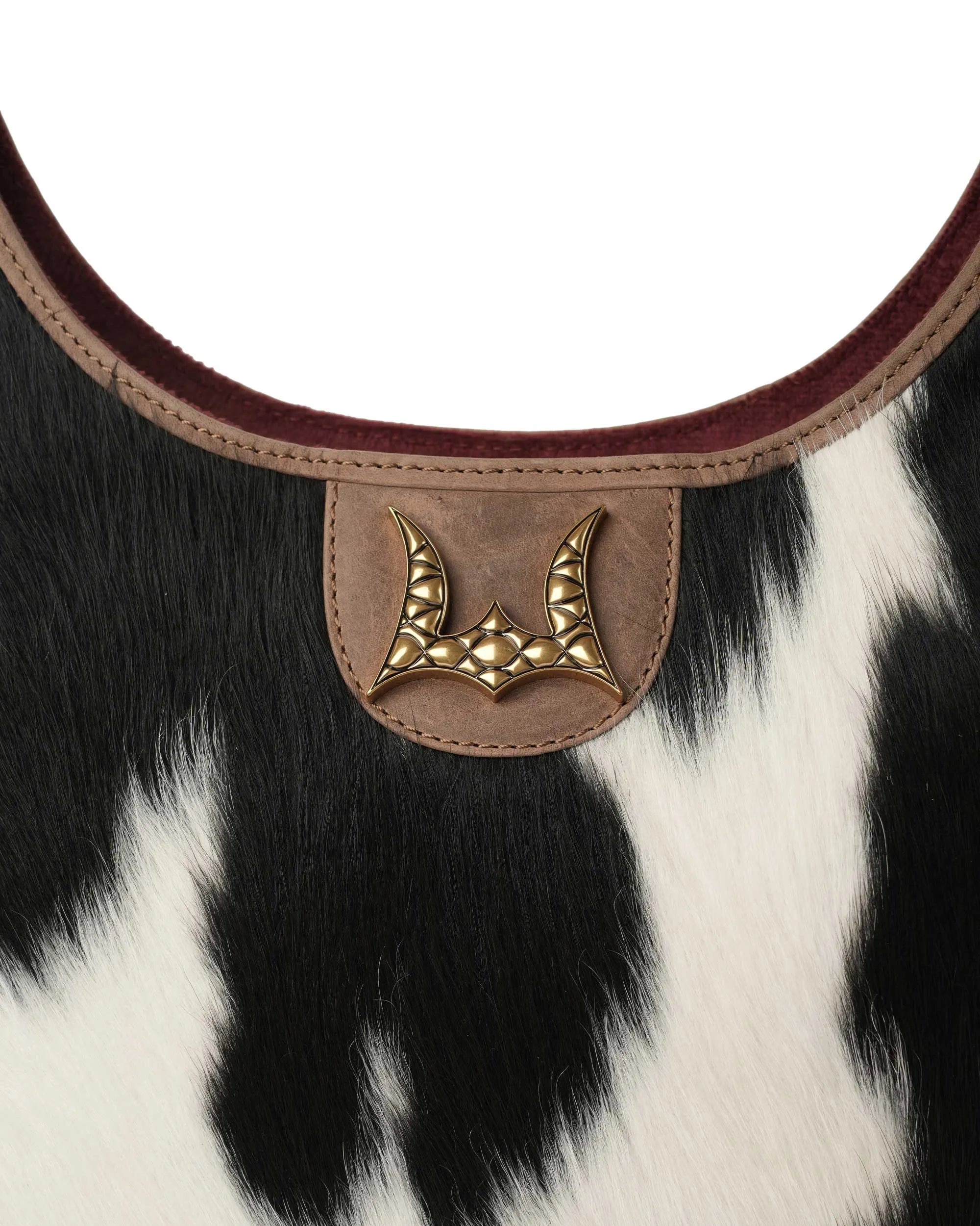 LW Medium Purse - Black &amp; White Cowhide