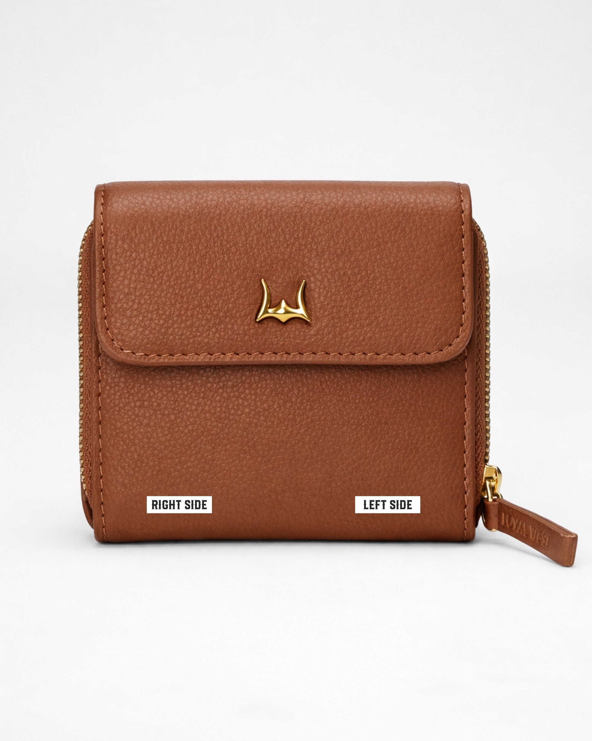 Sophia Card Holder In Brown Leather Calfskin