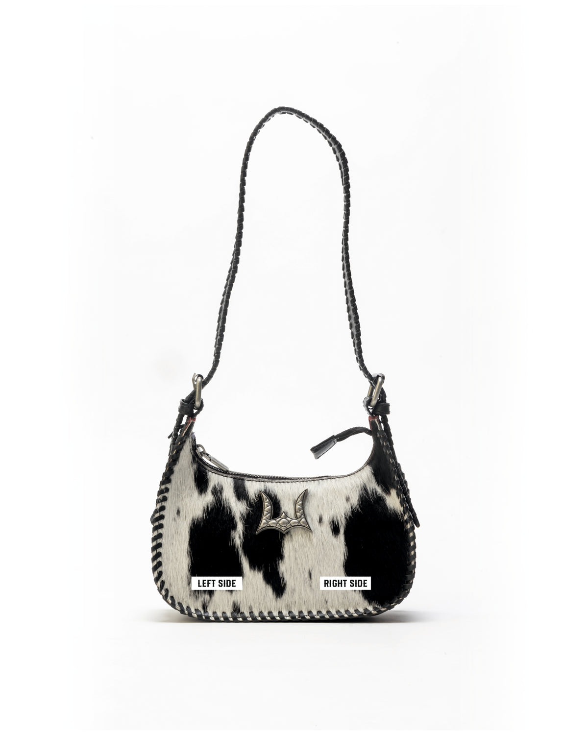 Dannia Medium Purse In Black & White Cowhide
