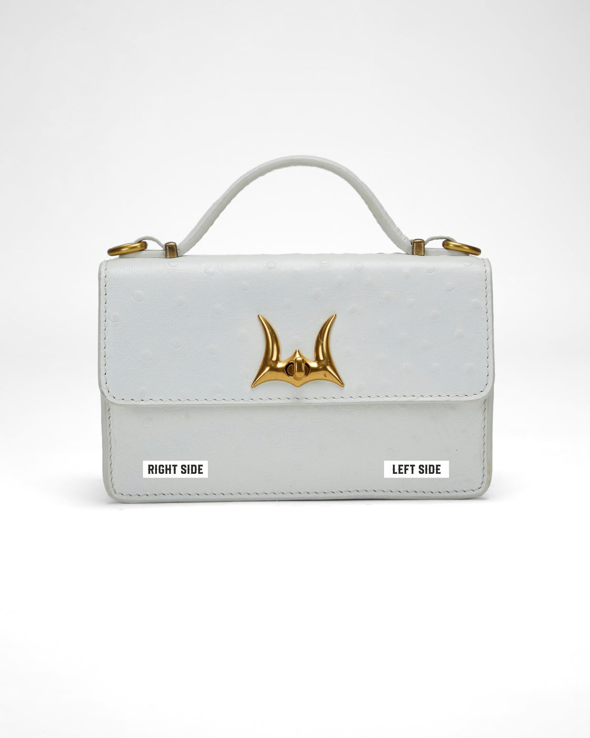 Valencia Ostrich Leather Bag - White
