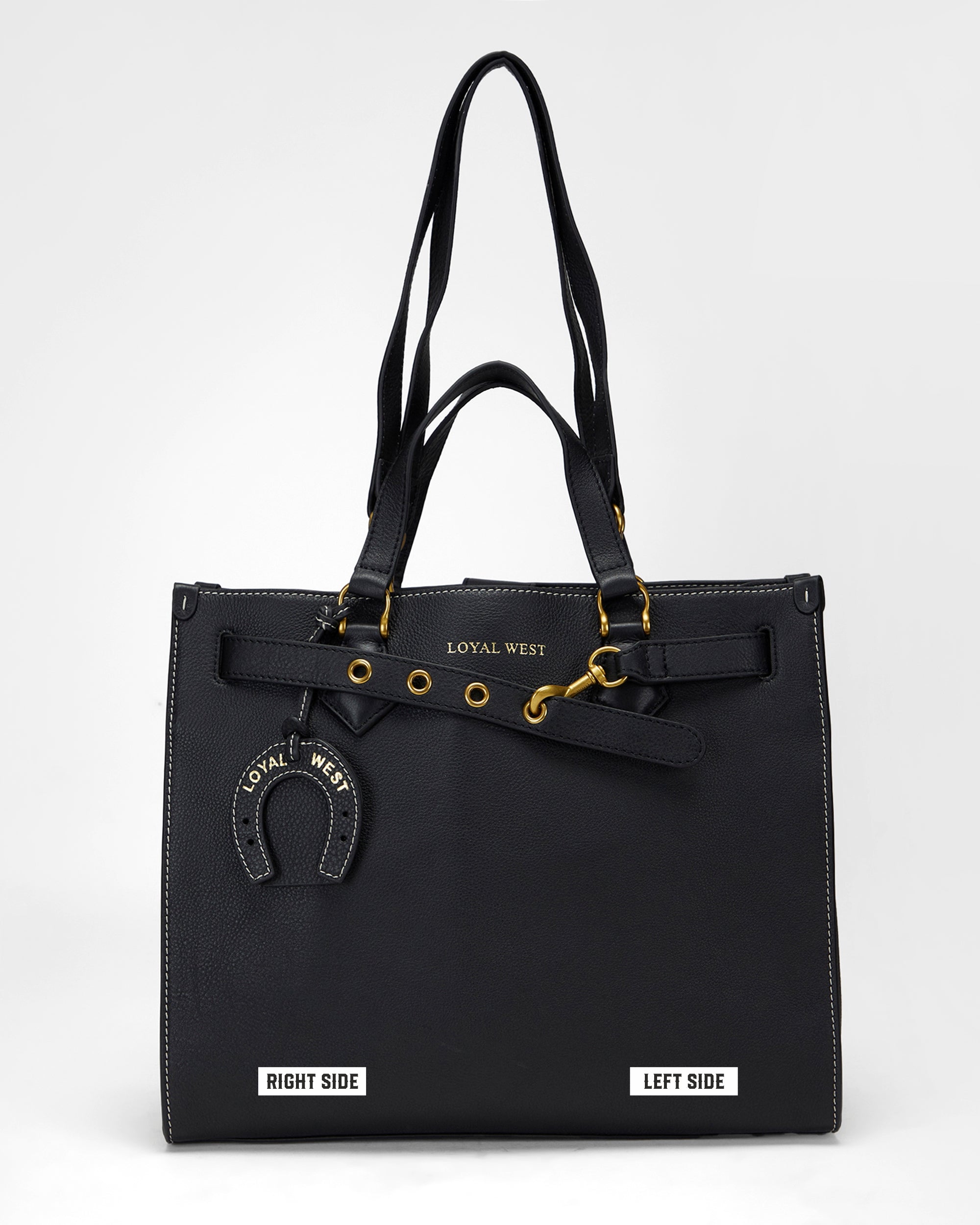 Standard Medium Tote Bag In Calfskin - Black