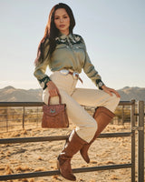 Leon Mini Handle Purse - Brown