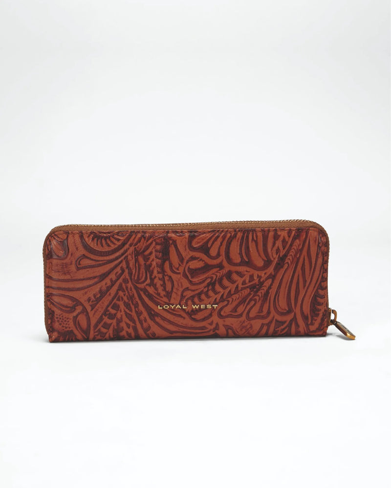 Ranch Road Jewelery Case In Hand Finished Embossed Leather - Brown